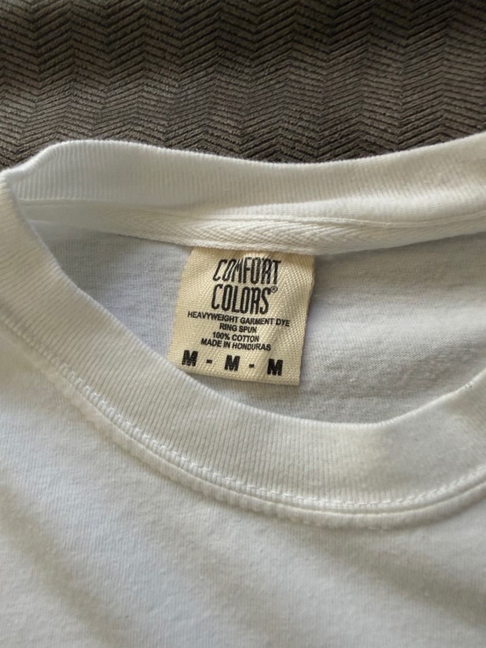 White Graphic T-Shirt with Black Skeleton Hand Print - NEW! - Picture 3 of 3